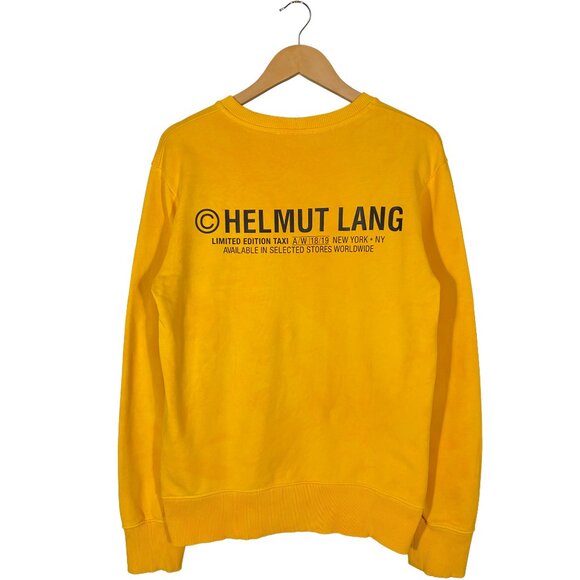 HELMUT LANG AW18/19 TAXI French Terry Crewneck Sweatshirt Yellow men's size M - Picture 2 of 9